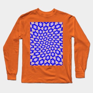 Blue and White Flower Pattern Long Sleeve T-Shirt